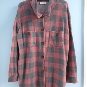 Lightweight checkered shacket